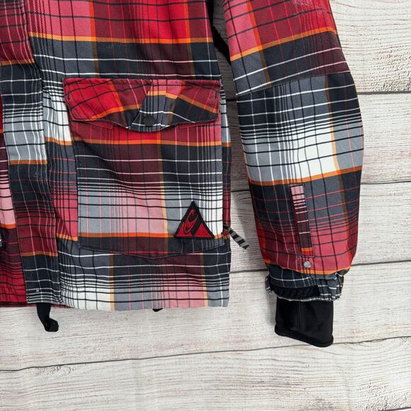 O'Neill Freedom Series 10kmm Plaid Snowboard Ski Jacket Mens Medium Red Black - Picture 6 of 16
